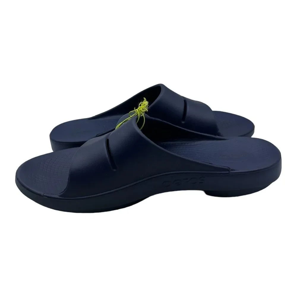 OOFOS OOahh Comfort Slide Sandals Men's Size 13 Navy Blue Slip On NWT‎ B Grade